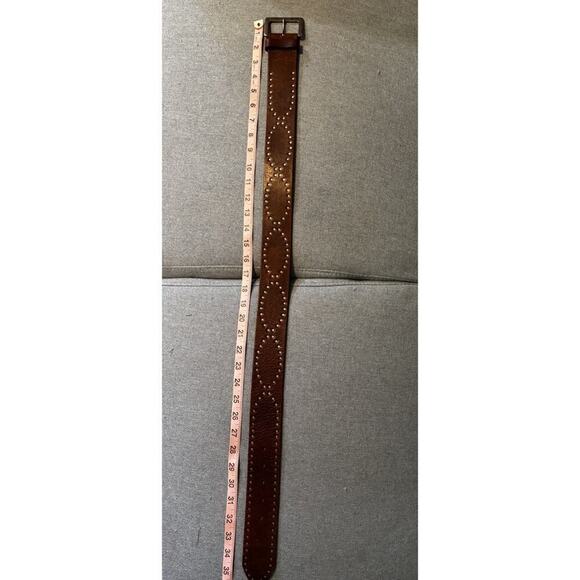 Vintage Brown Leather Ralph Lauren Studded Womens Fashion Belt Small Western main image 8